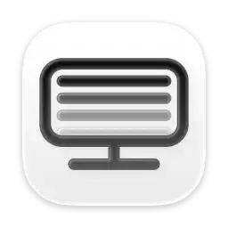 アプリのアイコン。ディスプレイ上に、上から下に向かって透明度が上がっている、三本の横向きの線画たてに並んでいる。